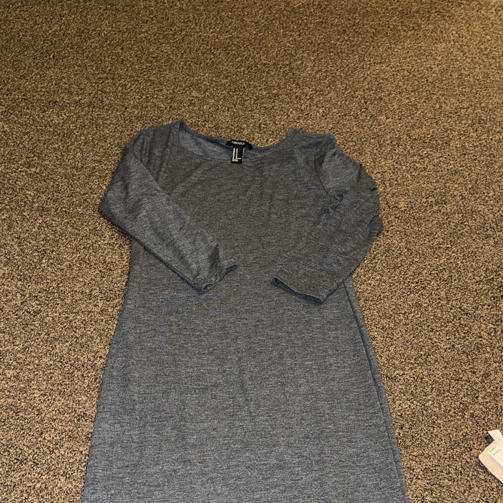 Forever 21 Charcoal Long Sleeve Dress